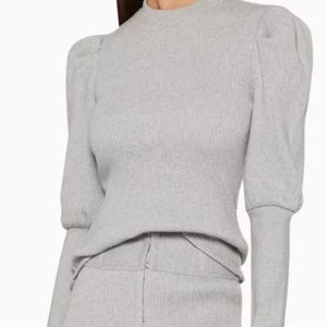 Jonathan Simkhai Puff Sleeve Sweater in grey  size small